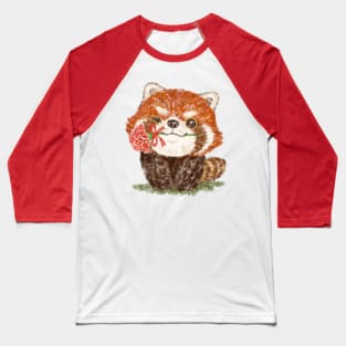 Red panda and a flower Baseball T-Shirt